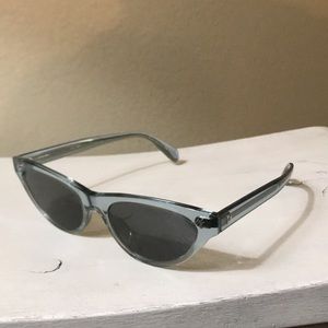 Oliver Peoples Zasia Transparent Gray Cat-Eye Sunglasses with Dark Gray Lenses